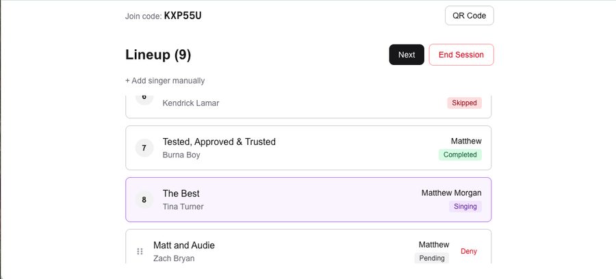Karaoke Queue screenshot